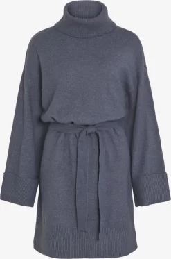 Vila Gebreide Jurken Gebreide Jurk Rolfie Dames Blauw