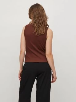 Vila Mouwloze Shirts Top Dames Bruin / Zwart -Vila 515c9e4b5b1108ba6c00f38bff609c38