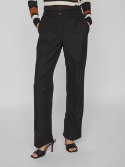 Vila Bandplooibroeken Wide Leg Bandplooibroek Winnie Dames Zwart -Vila 516c57272f77a6fb57f7c524254b91a1