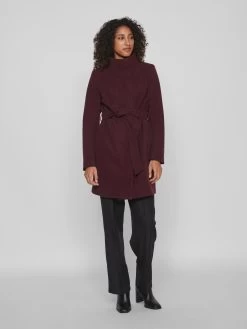 Vila Tussenmantels Tussenmantel Dames Wijnrood -Vila 51846a4881e19361645a92b63448661f