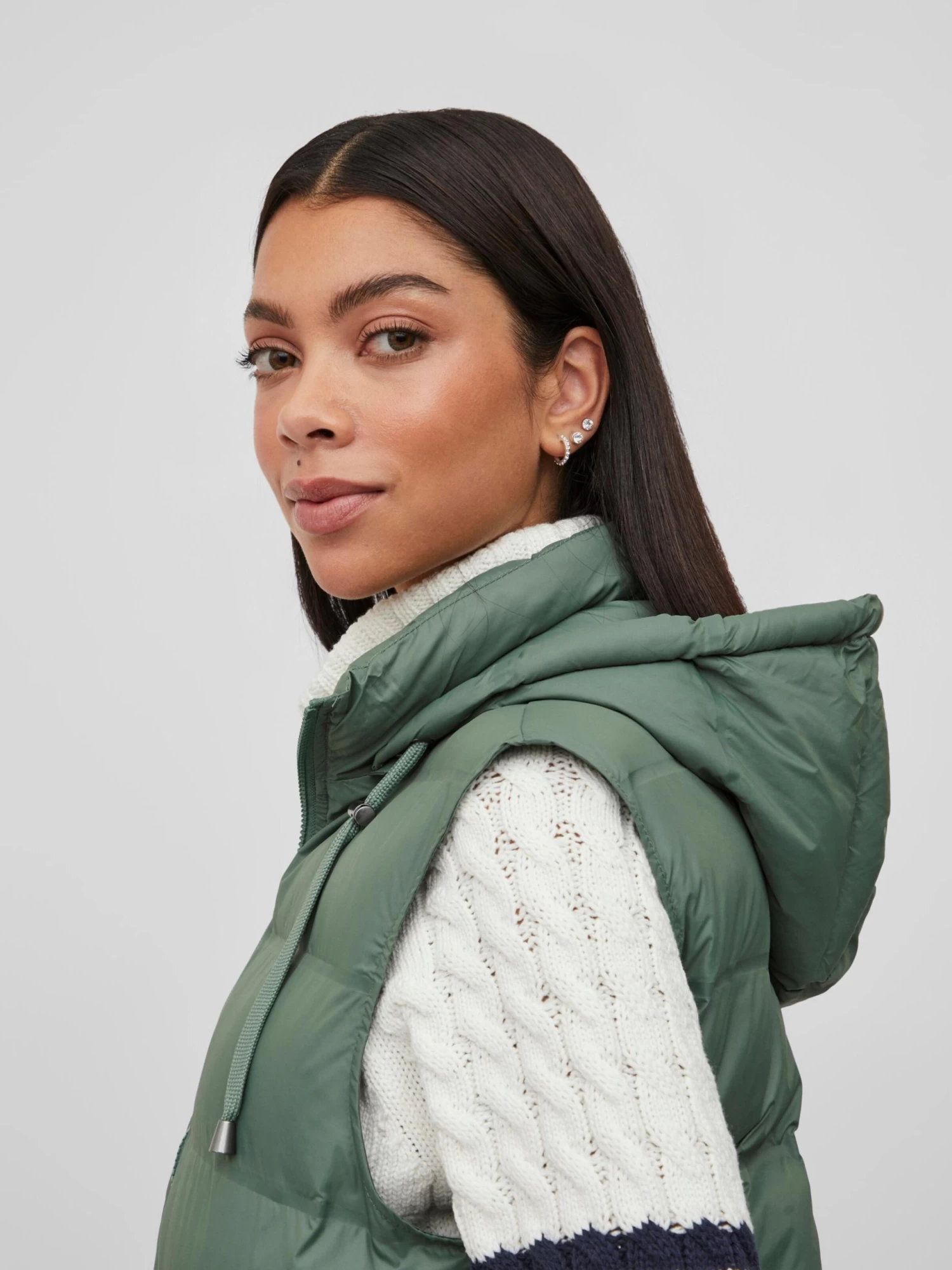 Vila Bodywarmers Bodywarmer TRISH Dames Kaki 6 Vila Bodywarmers Bodywarmer TRISH Dames Kaki - Afbeelding 6