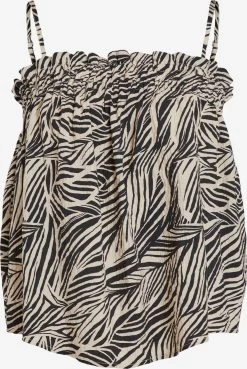 Vila Spaghetti Tops Top LIMIA LEA Dames Lichtbeige / Zwart