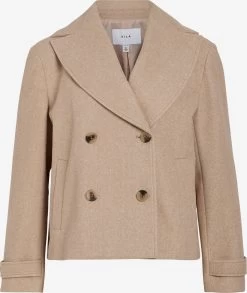 Vila Korte Mantels Tussenmantel LAILA Dames Beige Gemêleerd