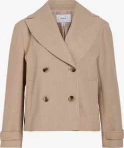 Vila Korte Mantels Tussenmantel LAILA Dames Beige Gemêleerd