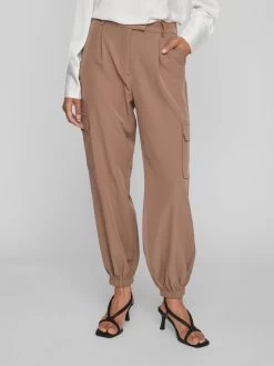 Vila Pantalons Tapered Broek Dames Lichtbruin -Vila 54dd6b1434e5e6ee19072628a0167109