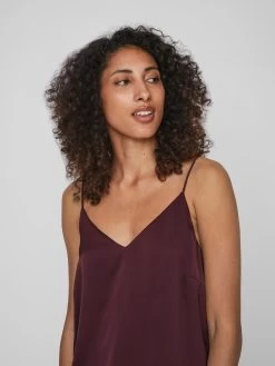 Vila Spaghetti Tops Top Dames Bourgogne -Vila 54faaff5b48ddf40ebcfff6aac13d45e