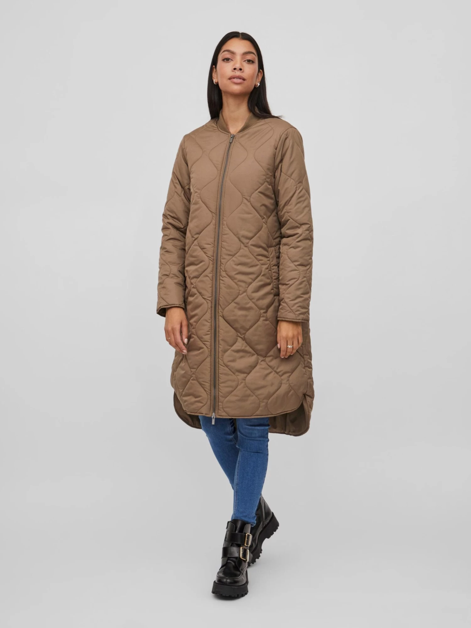 Vila Tussenmantels Tussenmantel Manon Dames Bruin 4 Vila Tussenmantels Tussenmantel Manon Dames Bruin - Afbeelding 4