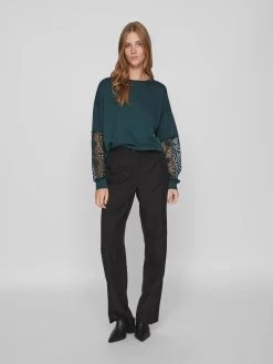 Vila Sweatshirts Sweatshirt Ricta Dames Smaragd -Vila 55c624510dff5f3f8b632ca61d407cc0