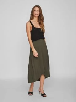 Vila Maxi Rokken Rok Dames Kaki -Vila 5671d0b9d2ec1bbc69d95ff192b0607c