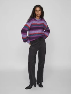 Vila Fijngebreide Truien Trui Dames Lila -Vila 569a77b9531dc5eae6d2188893641435