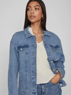 Vila Spijkerjasjes Tussenjas Fri Dames Blauw -Vila 5715e1f58cda3d22d7bb362b1d64ef5d