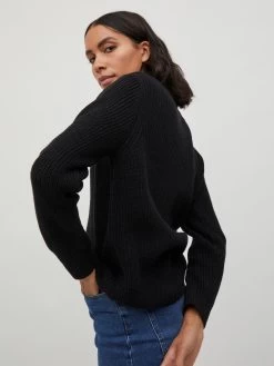 Vila Fijngebreide Truien Trui Dames Zwart -Vila 57c06ecc51546670715a58b6dac89f4c