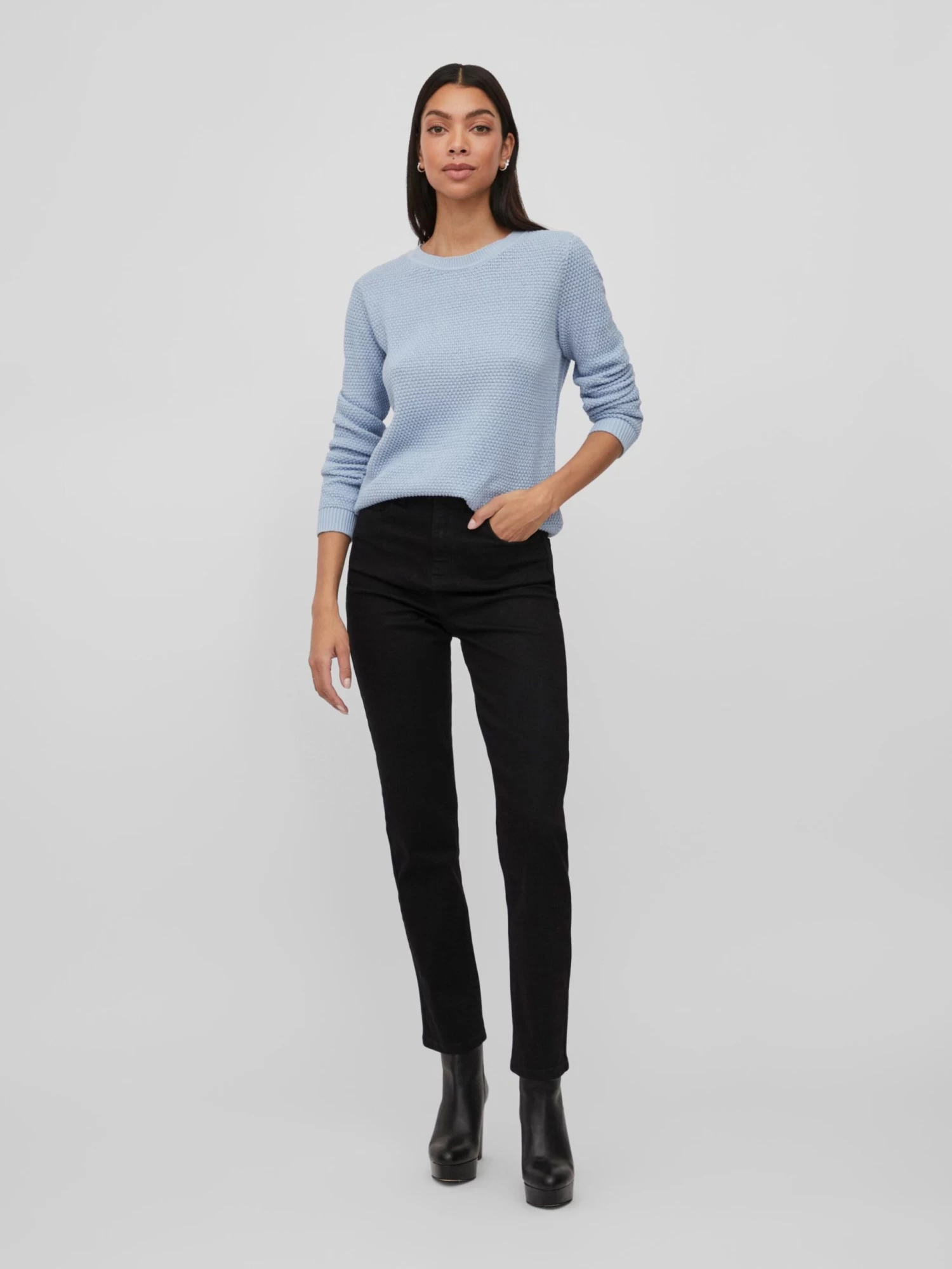 Vila Basic Truien Trui DALO Dames Lichtblauw 5 Vila Basic Truien Trui DALO Dames Lichtblauw - Afbeelding 5