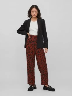 Vila Bandplooibroeken Loosefit Bandplooibroek Eva Aya Dames Donkerrood -Vila 5823f4971de7fe2614ee6b20b2d87131