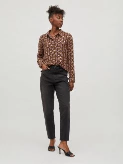 Vila Overhemden Blouse Zino Dames Bruin -Vila 58428ac9b61206c6b867abeb603fd2fb