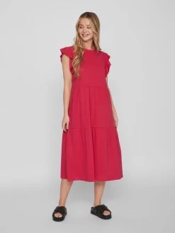 Vila Maxi Jurken Jurk Dames Rood -Vila 59d0fd57f5555d327bd25a0c965537da