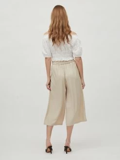 Vila Culottes Wide Leg Broek Vero Dames Beige -Vila 59db64ed66a3ec38fe24c807e9d29e28