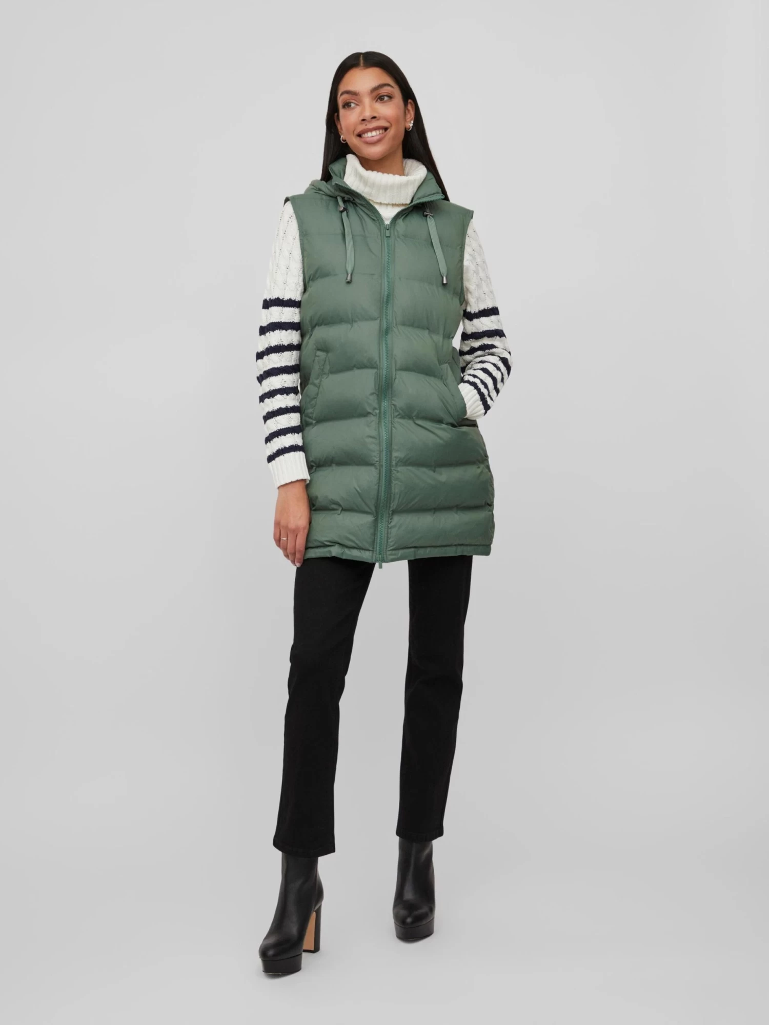 Vila Bodywarmers Bodywarmer TRISH Dames Kaki 3 Vila Bodywarmers Bodywarmer TRISH Dames Kaki - Afbeelding 3