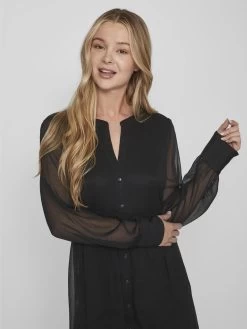 Vila Blousejurken Blousejurk Falia Dames Zwart -Vila 5a6e18cffb123d44064edcf3859aad52