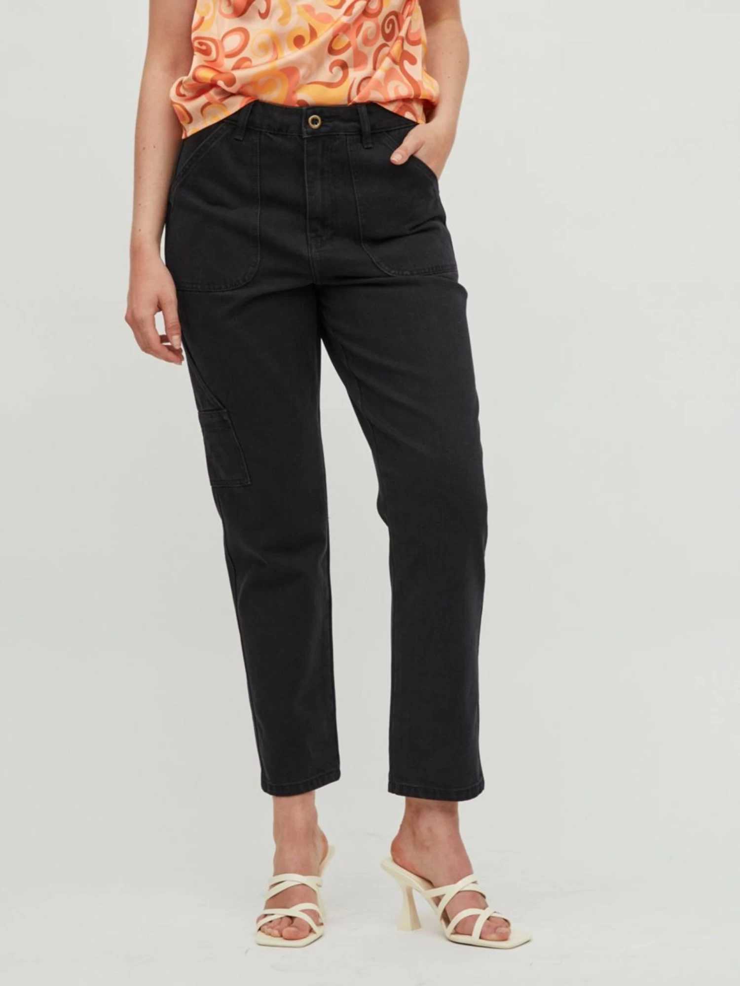 Vila Straight Regular Jeans Dames Zwart 3 Vila Straight Regular Jeans Dames Zwart - Afbeelding 3