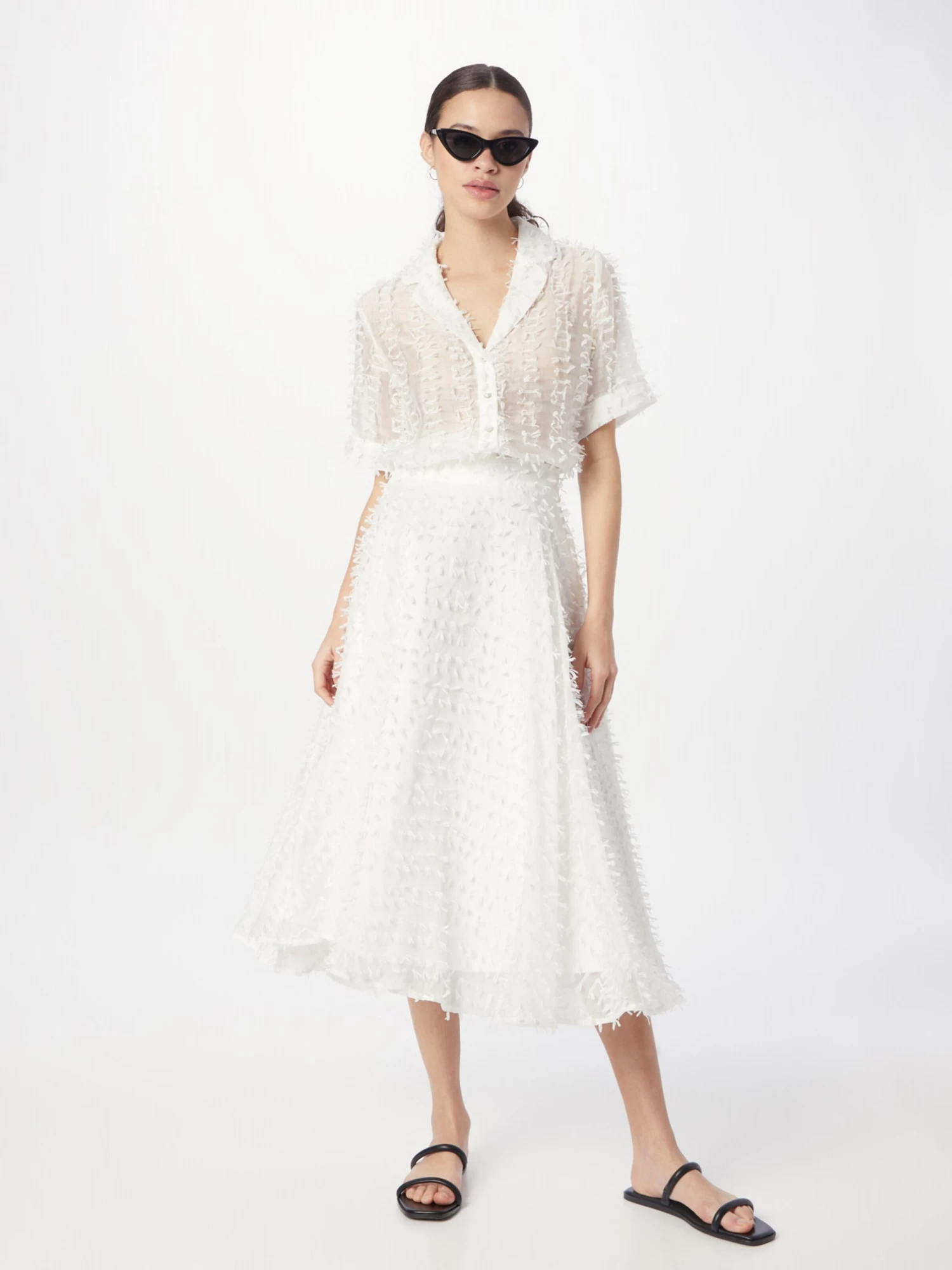 Midi Rokken Rok NANNA Dames Wit 5 Midi Rokken Rok NANNA Dames Wit - Afbeelding 5