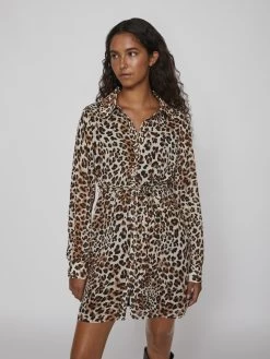 Vila Blousejurken Blousejurk Josefina Dames Bruin -Vila 5cf0c271c960cb8fd5d139686f3795ad