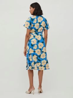 Vila Midi Jurken Jurk Dames Blauw / Geel 9 Vila Midi Jurken Jurk Dames Blauw / Geel -Vila 5cff1217d98589a98d1f2b16e0bc77a1