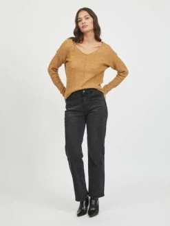 Vila Fijngebreide Truien Trui Dames Bruin -Vila 5dc760afad4b189f6017a2dfc0869393