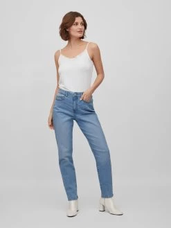 Vila Straight Regular Jeans Naomi Dames Blauw -Vila 5dec8b120b6d31933bd490ad5b069511