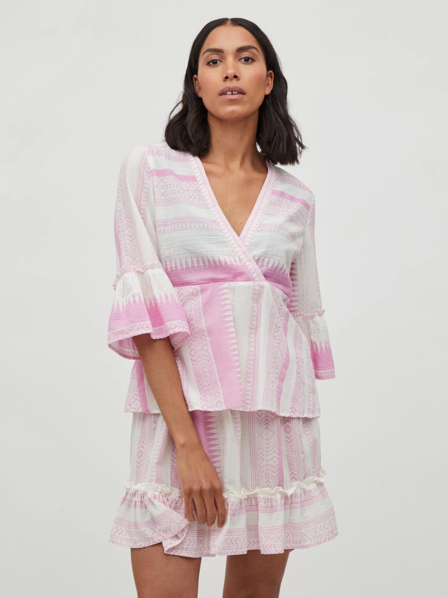 Vila Blouses Met Korte Mouw Blouse Dames Eosine / Lichtroze 3 Vila Blouses Met Korte Mouw Blouse Dames Eosine / Lichtroze - Afbeelding 3