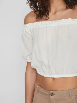 Vila Crop Tops Top Dames Wit -Vila 5e898985b48173355ee1e5b631d3dbd0