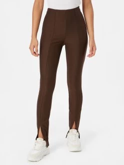 Vila Broeken Skinny Leggings Manon Dames Donkerbruin -Vila 5e9406e69ab6c0377bf921cb75e89e34