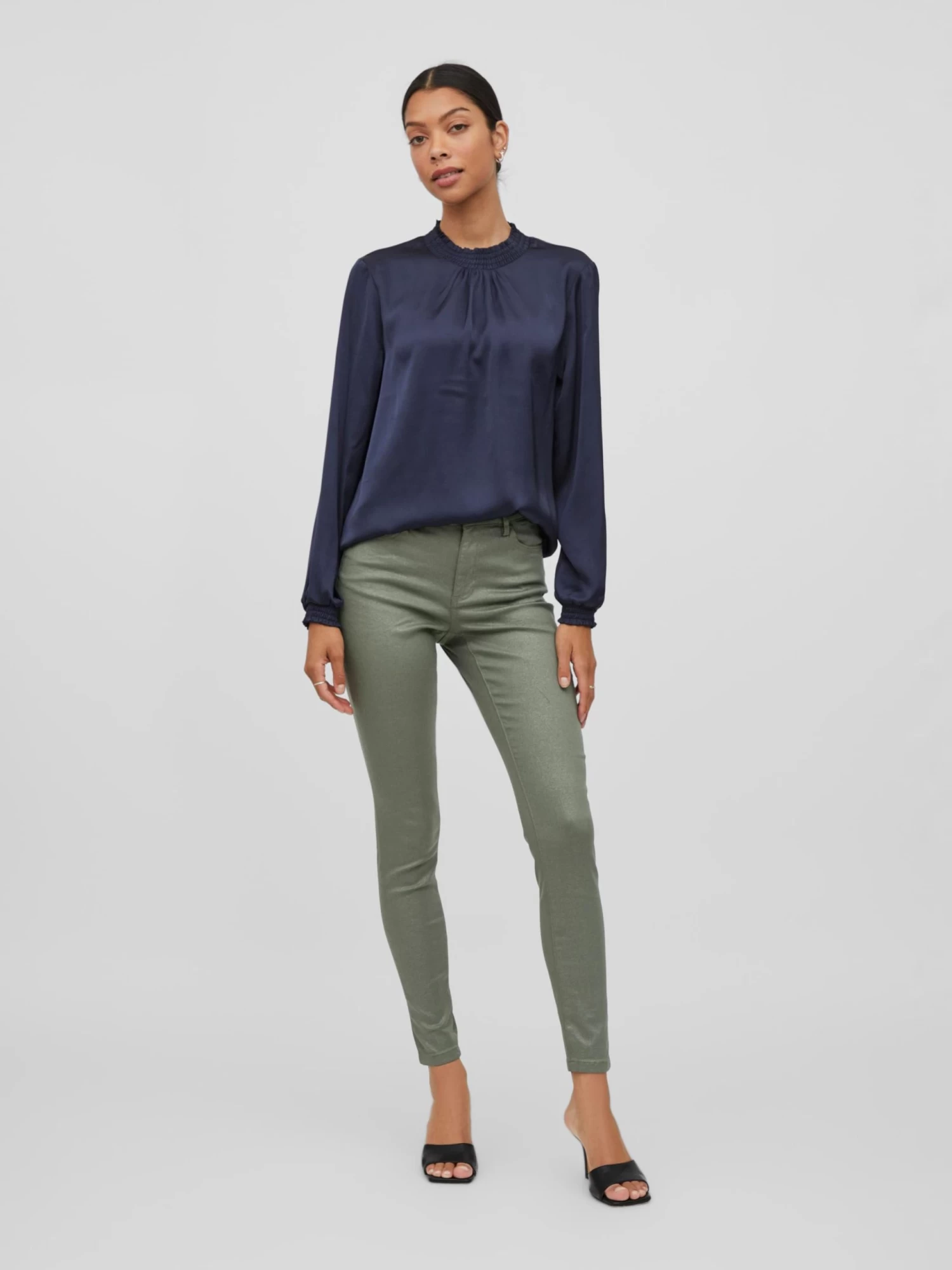 Vila Jeans Skinny Jeans Dames Smaragd 4 Vila Jeans Skinny Jeans Dames Smaragd - Afbeelding 4