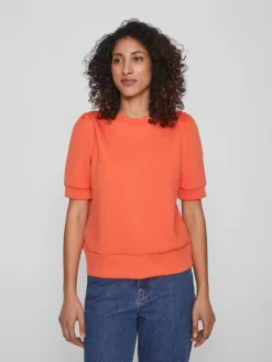 Vila Sweatshirts Sweatshirt Dames Oranje -Vila 605f09e2bfb2df967ed24db56d277c1a scaled
