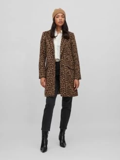 Vila Korte Mantels Tussenmantel Etana Dames Karamel / Chocoladebruin -Vila 60765f56fc4c09aa92fef90f7ca646e5