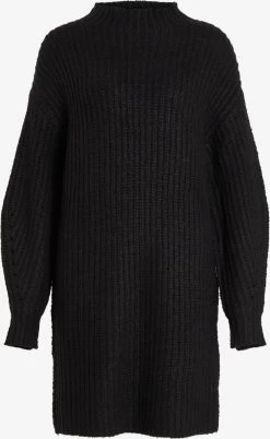 Vila Gebreide Jurken Gebreide Jurk Suba Dames Zwart