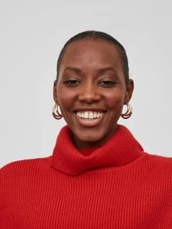 Vila Coltruien Trui PLAMENA Dames Rood -Vila 61665f78dcd66a7afbcf08b914ede07a