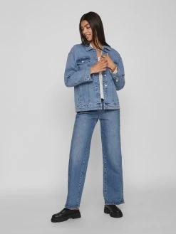 Vila Spijkerjasjes Tussenjas Fri Dames Blauw -Vila 6192fe494c341fb2285ae8e582e011cc