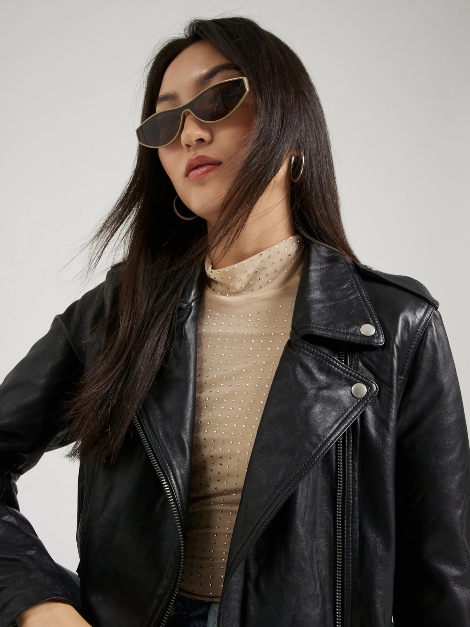 Leren Jassen Tussenjas BEA Dames Zwart 2 Leren Jassen Tussenjas BEA Dames Zwart - Afbeelding 2