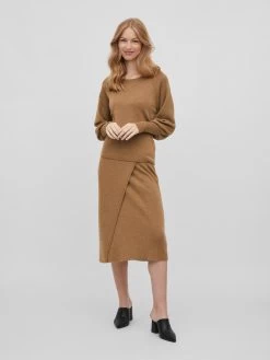 Vila Basic Truien Trui Marla Dames Lichtbruin -Vila 6269236fde69f26e5663b882f757700d