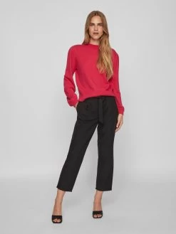 Vila Fijngebreide Truien Trui Ril Dames Donkerroze -Vila 626e652e20733edbb3bd15ddc8e0a196