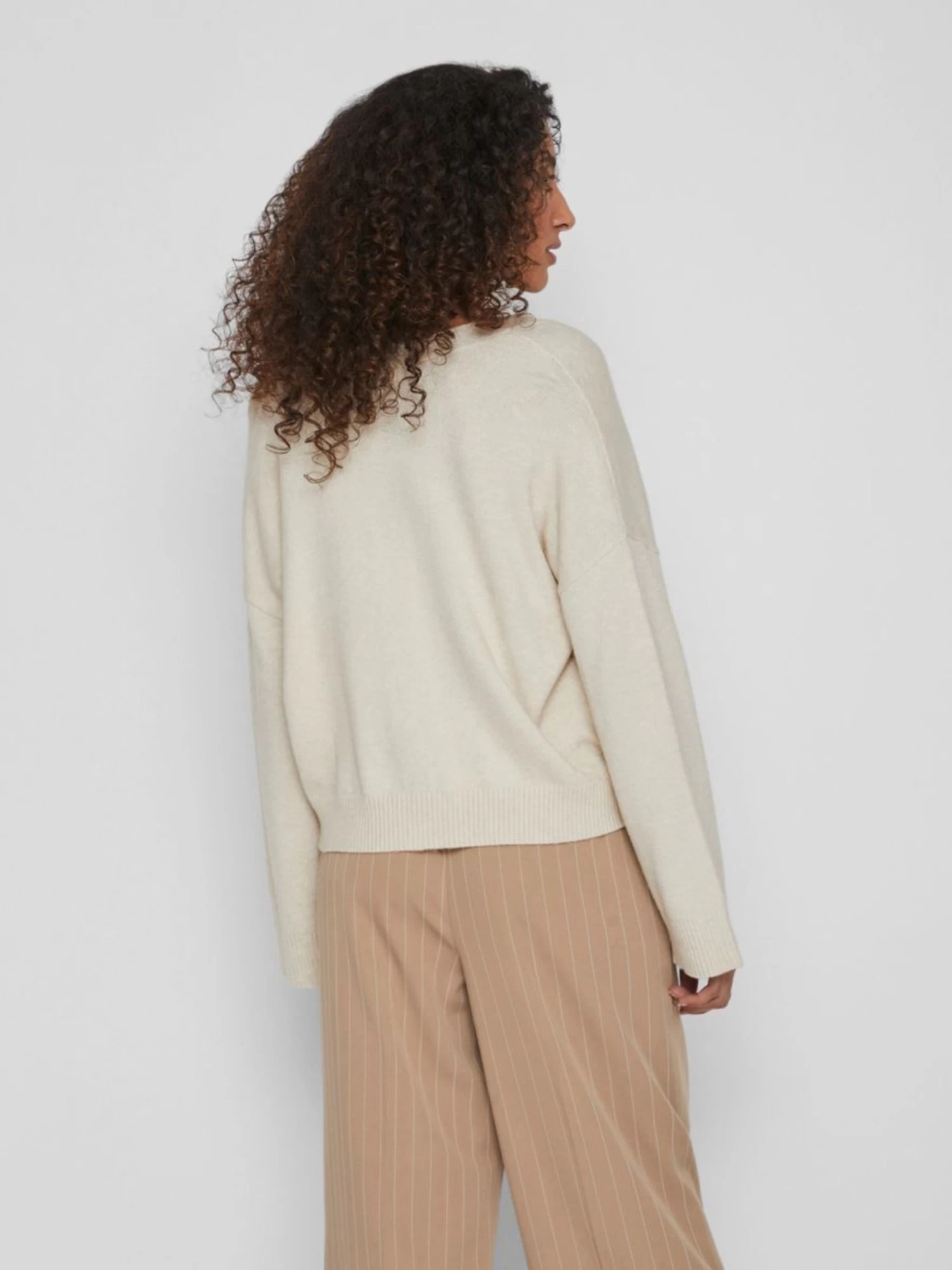 Vila Vesten Gebreid Vest Dames Lichtbeige 4 Vila Vesten Gebreid Vest Dames Lichtbeige - Afbeelding 4