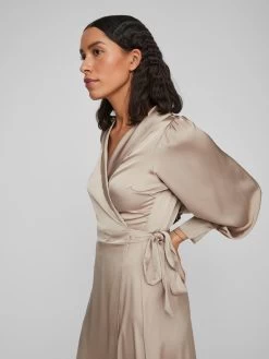 Vila Mini Jurken Jurk RAVENNA Dames Lichtbruin -Vila 63d65fb2b6a78d05a8130c1b2acad77d