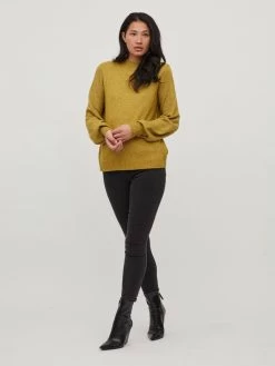 Vila Basic Truien Trui Dames Mosterd -Vila 64146fce5782009a8e47331d86e9f1ce