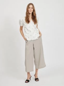 Vila T-shirts Shirt Ditsy Dames Wit -Vila 644459934e4fcd009a3045938e72aa56