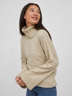 Vila Coltruien Trui Ril Dames Beige -Vila 6467e52548cac799b6583de6f1369849