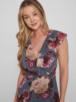 Vila Maxi Jurken Jurk Rilla Dames Duifblauw -Vila 659ef2980f9cac14327d4374418fe693 scaled