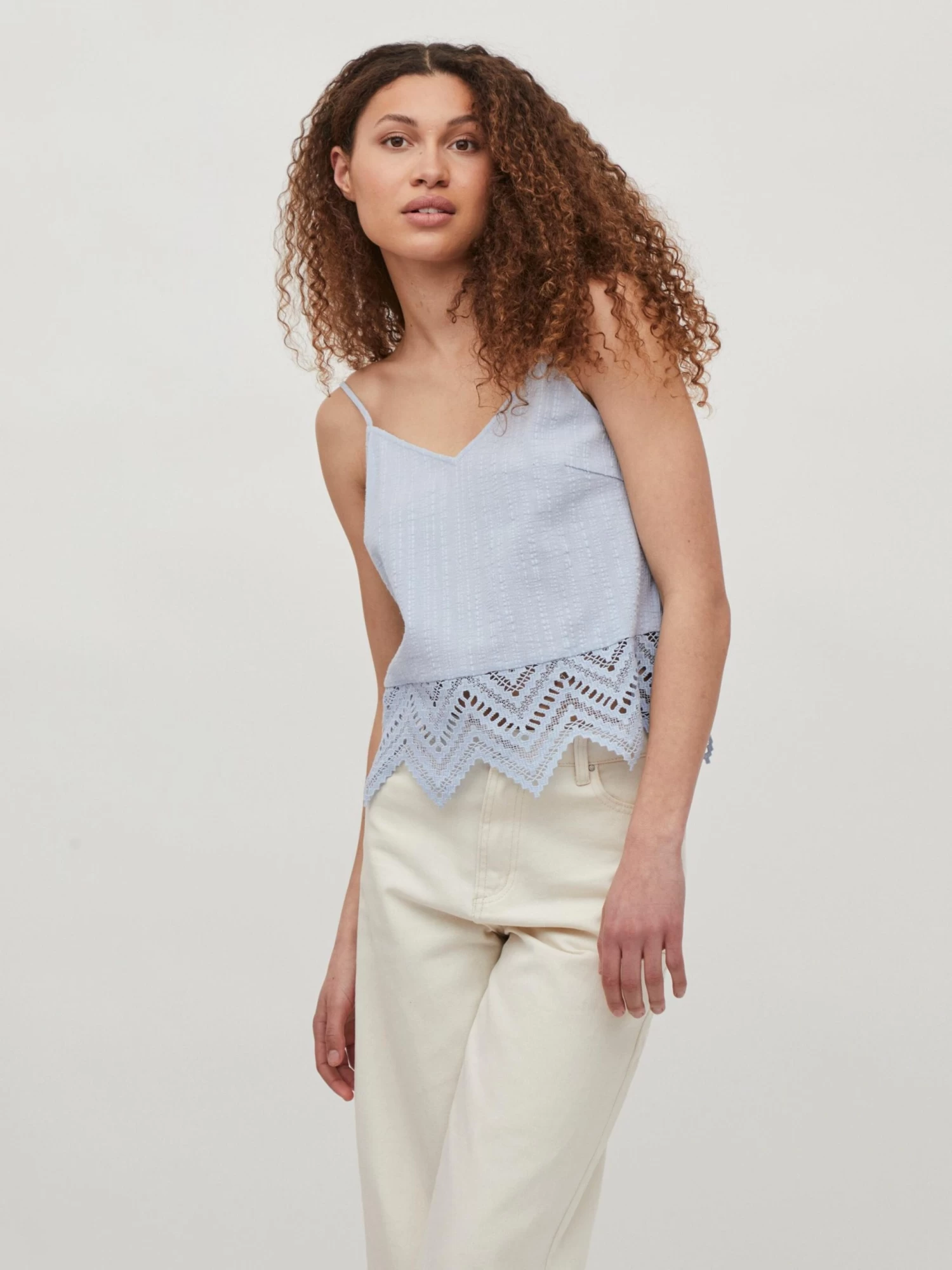 Vila Spaghetti Tops Top Clio Dames Pastelblauw 3 Vila Spaghetti Tops Top Clio Dames Pastelblauw - Afbeelding 3