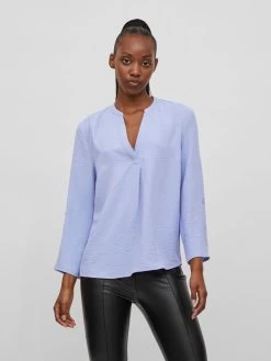 Vila Blouses Met Korte Mouw Blouse Dames Blauw -Vila 67c681e95f38ba01142adf40bf0e3fe5
