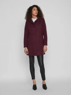 Vila Korte Mantels Tussenmantel Dames Bordeaux -Vila 6854239fb240ec25b9731b8fff5ec913